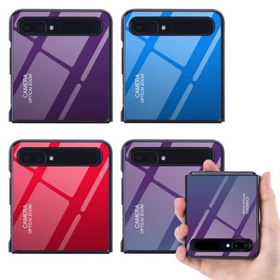 갤럭시 z플립 2 3 슬림핏 그라데이션 강화유리 케이스