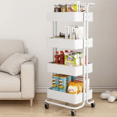 이동식 기저귀 정리함 트롤리 카트 4단 화이트 E359