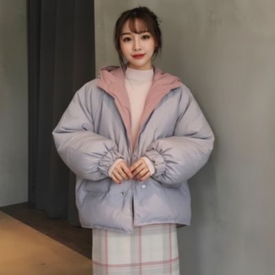 숏패딩 컬러 러블리 양면 아우터 여자 여성