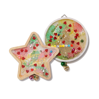 레진아트 크리스마스 우드 오너먼트 2개 만들기 키트