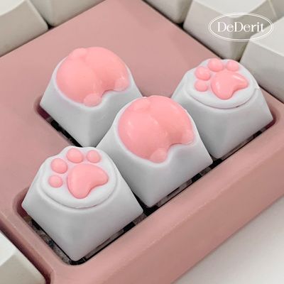[데데리트]고양이 젤리 발바닥 키보드 실리콘 키캡
