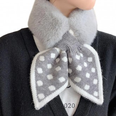 겨울 도트 리본 목도리 머플러 고급