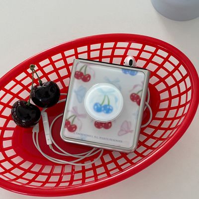 blurry cherry case Z플립 실버 맥세이프 범퍼케이스