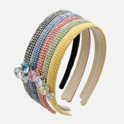 제이로렌 키치 컬러 체크 헤어밴드 H01422