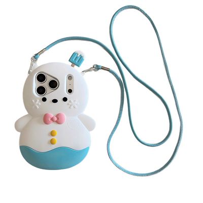 아이폰 17 16 15 14 13 눈사람 인형 스트랩 폰 케이스