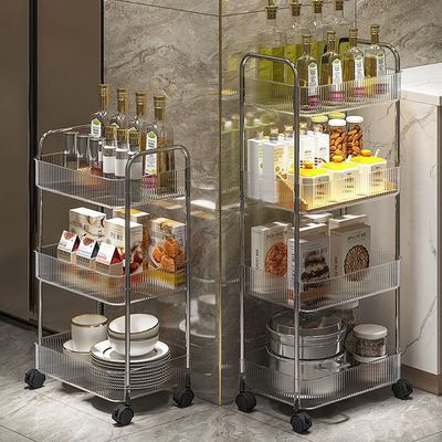 트롤리 대형 투명 이동식 선반 웨건 정리함 N900-O