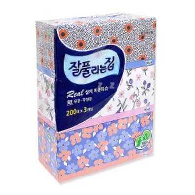 각티슈 휴지 미용 3p 화장지 탁상 티슈 곽티슈 200매 휴지 화장지 각휴지(WFLP71W)