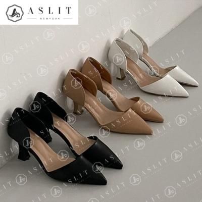 [애슬릿]스틸레토 여성 사이드 오픈 닷지 하이 힐 7cm