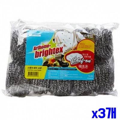 WL 업소 전문가용 스텐수세미 40g 10p X3개 주방용수세미(WFLR0PP)
