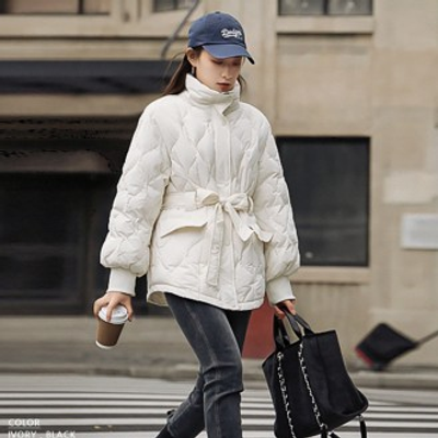 퀼팅 누빔 하이넥 패딩 점퍼 다운 겨울 외투 잠바