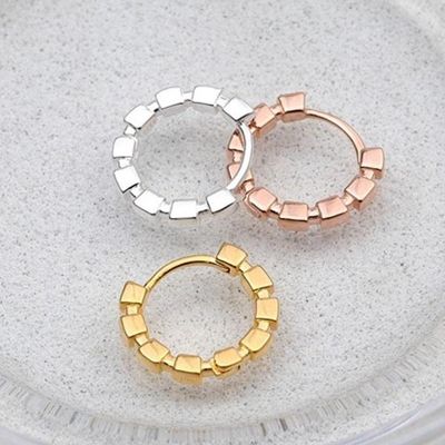 [애슬릿]925 실버 스퀘어 라인 원터치 링 은 귀걸이