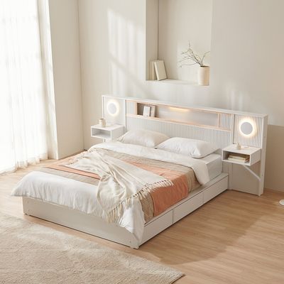 트리플 편백 원목침대Q/K 프레임 (사이드패널2개)