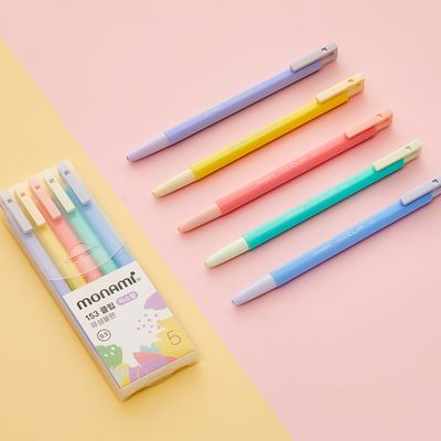 모나미 153클립 파스텔 5본입 0.5mm 빗살PP케이스