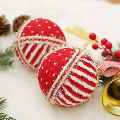 루비레드 패브릭 장식볼 2P(10cm) (하트니트)