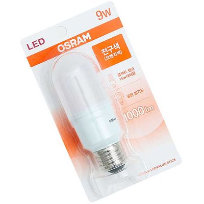 OSRAM 절전형 LED램프 9W 전구색 오렌지색