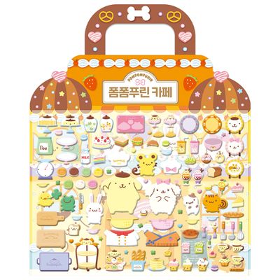 산리오 캐릭터즈 입체가방 스티커 폼폼푸린 카페
