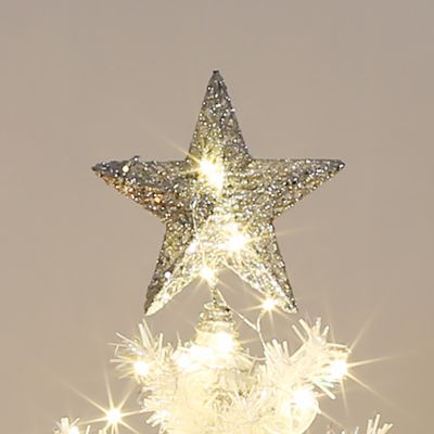 샤인 스타 LED 트리 탑별 장식 꼭대기별 토퍼 실버