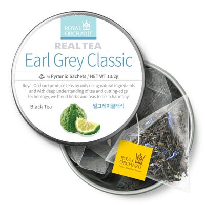 로얄오차드 얼그레이 클래식 홍차 6티백 실버틴