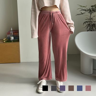 여성 꾸안꾸 데어스 벨로아 와이드 통바지