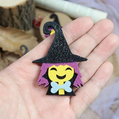 펠트장식 할로윈 마녀 4.8x6.3cm (A1448) (100개 묶음)(WFLQ6IC)