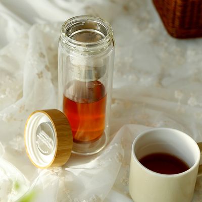 이중유리 차 우리는 티 인퓨저 텀블러 380ml 보이차