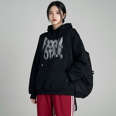 여성 그래피티 포인트 뉴 기모 안감 후드 티셔츠 여자