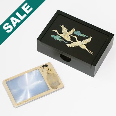 [선물세트]풍속화카드돋보기VW(5장)+자개명함함(쌍학)