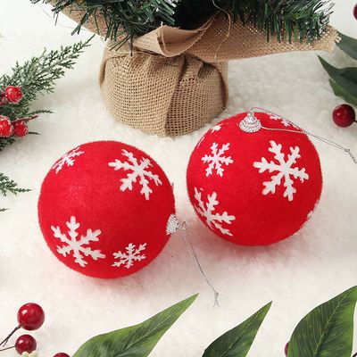 [도토로]핫레드 장식볼 2P(10cm) (눈결정)