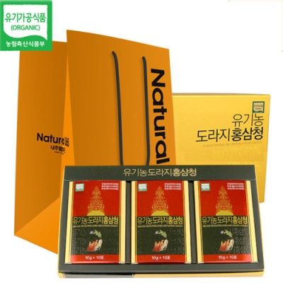 [자연애] 100% 유기농 도라지,홍삼청 건강 선물세트
