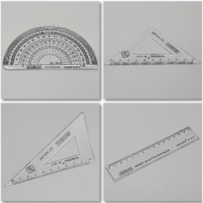 미니 각도기 삼각자 4p세트