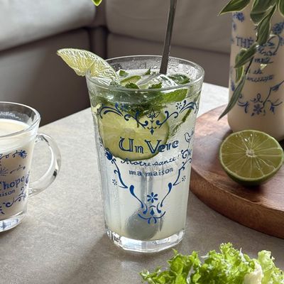 마메종 블루로즈 유리컵 글라스 텀블러 315ml 1p