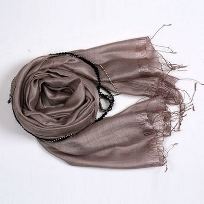 100% silk scarf 0010 mocha