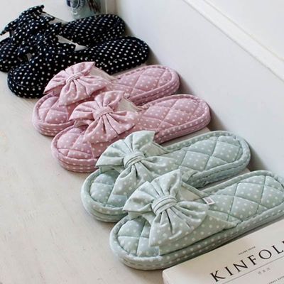 [2HOT] 도트리본 3중쿠션 슬리퍼 3color