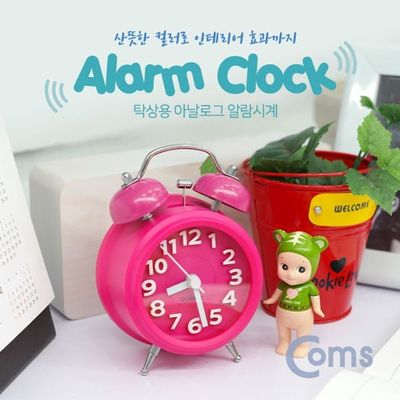 탁상용 아날로그 알람시계 QUARTZ Pink(WD04675)