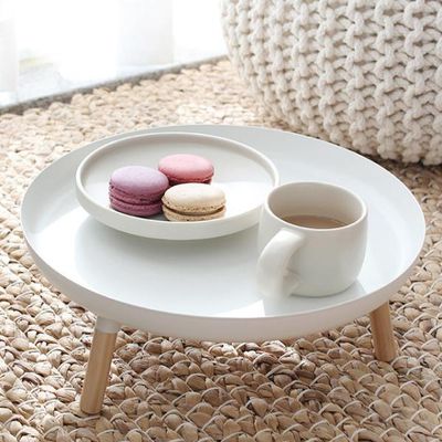 아도라하우스 미니 데코 테이블 선반(화이트우드)