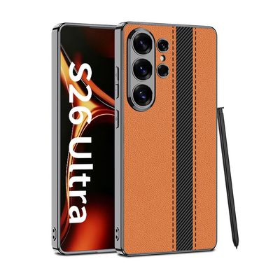 갤럭시 s26울트라 가죽 카본 패턴 스티치 슬림 케이스