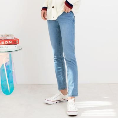 SIN 800-4 남자빅사이즈스판슬림일자라이트블루청바지