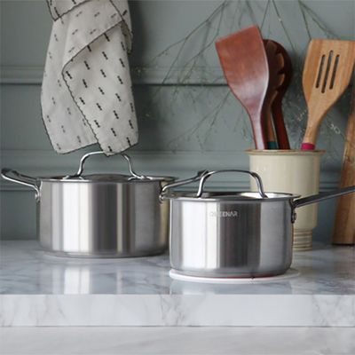퀸나 듀오 스테인레스 냄비 2종 세트(16편수+18양수)