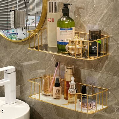 이너프 골드 와이어 욕실 용품 수납 벽걸이 선반