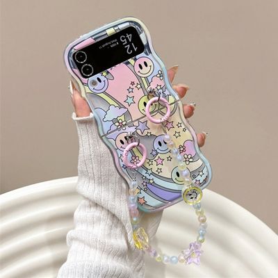 갤럭시 z플립 3 4 5 스마일 밤하늘 비즈 스트랩케이스