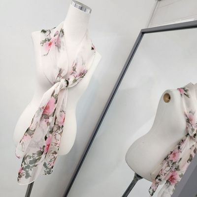 여성 꽃무늬 롱 쉬폰 플라워 스카프(WFHP2MU)