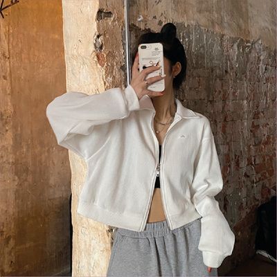 집업 트레이닝 와플 가디건 간절기 여성 카디건