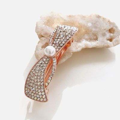 제이로렌 로즈골드 리본 진주 자동핀 H01521