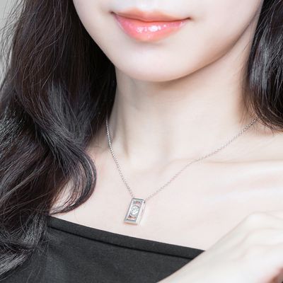 모이사나이트목걸이 다이야1캐럿 925 DS2501(긴사각)