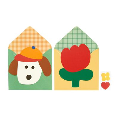 아트박스 카드 강아지&튤립