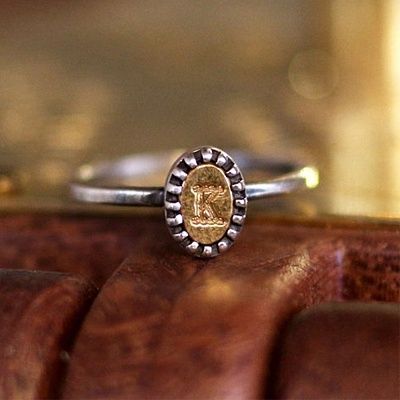[수크] RS-125 타원 황동이니셜 반지(Brass Initial Ring)