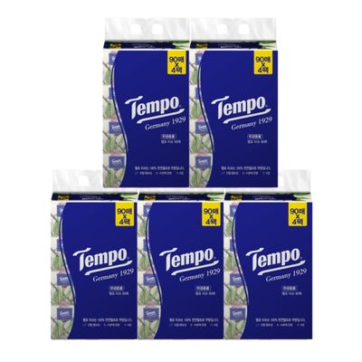 템포 소프트팩 4겹 천연펄프 미용티슈 90매 4입 X 5팩
