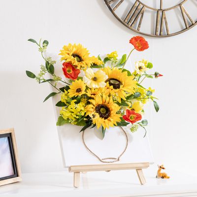 해바라기 조화 액자 달항아리 화병+이젤 set 30x47cm