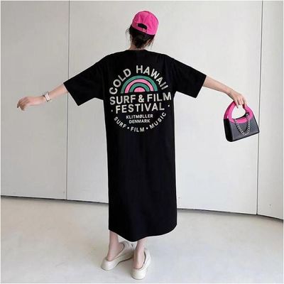하와이 오버핏 반팔 원피스
