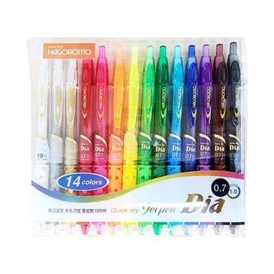 하고로모 다이아 0.7mm 젤 펜 14색세트 HDGS1407